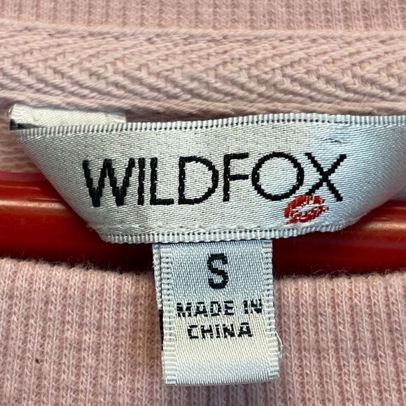 WILDFOX Sweatshirt Women's Small Pink Coffee And Sunshine Graphic Statement - Picture 7 of 14